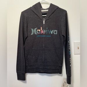 Hurley Haleiwa Hawaii Surf n Sea zip up hooded sweatshirt size Small